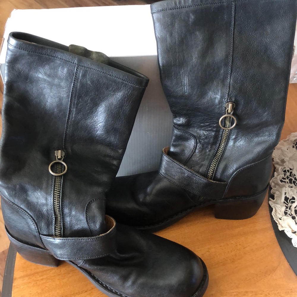 Fiorentini+Baker Mix Mik Moto Black Leather Boots 40/10. Fit true to size - Picture 8 of 16